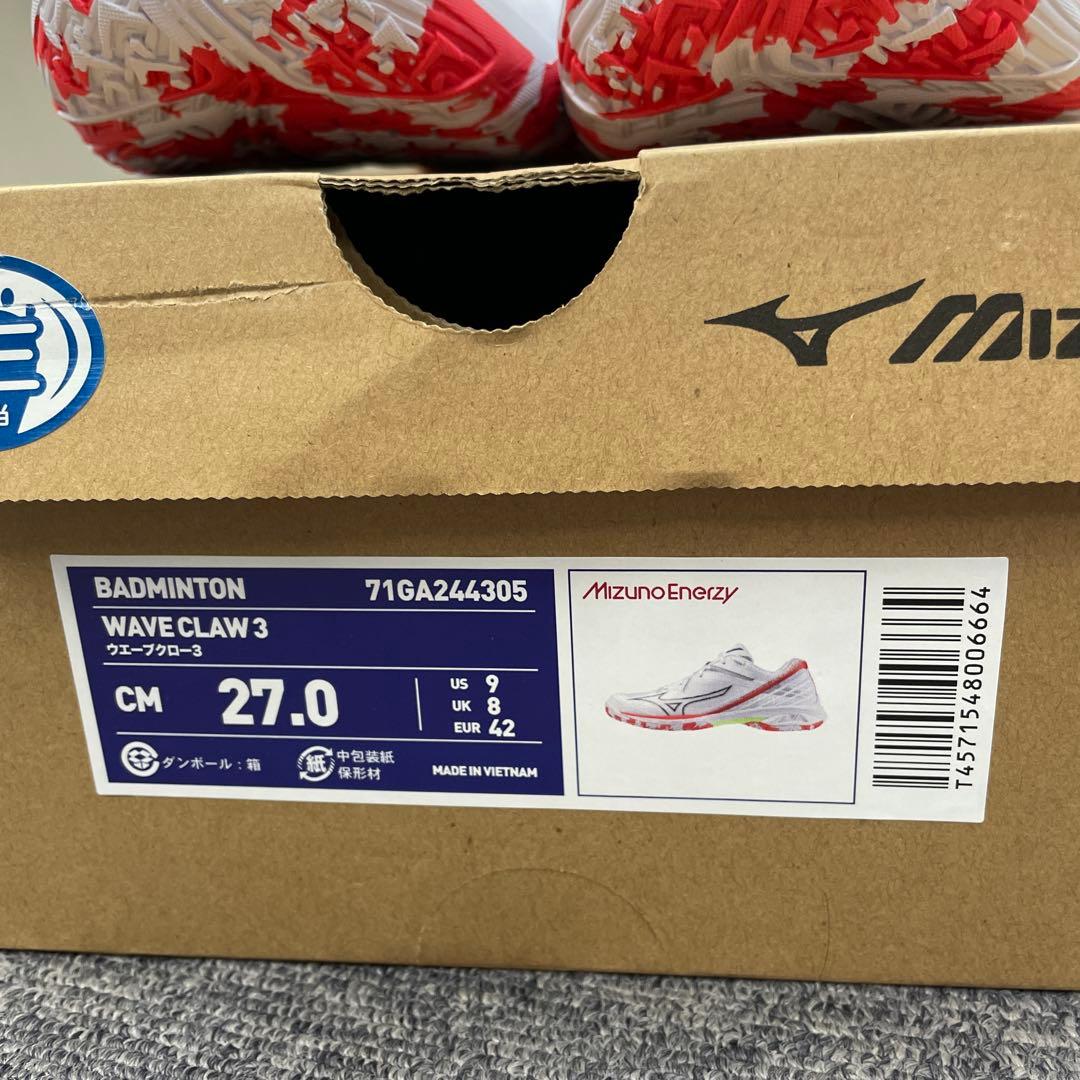 Mizuno WAVE CLAW 3 バドミントンシューズ 27.0cm