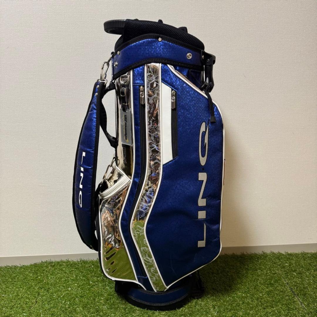 USTマミヤ 2024年 LINQ スタンド式 キャディバッグ ブルー 8.5型