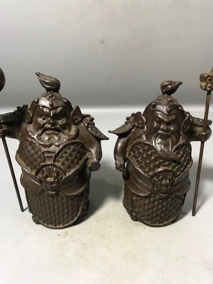 銅製 門神 鎮宅 辟邪 開運 風水 招財 荼鬱塁二神 置物 工芸品