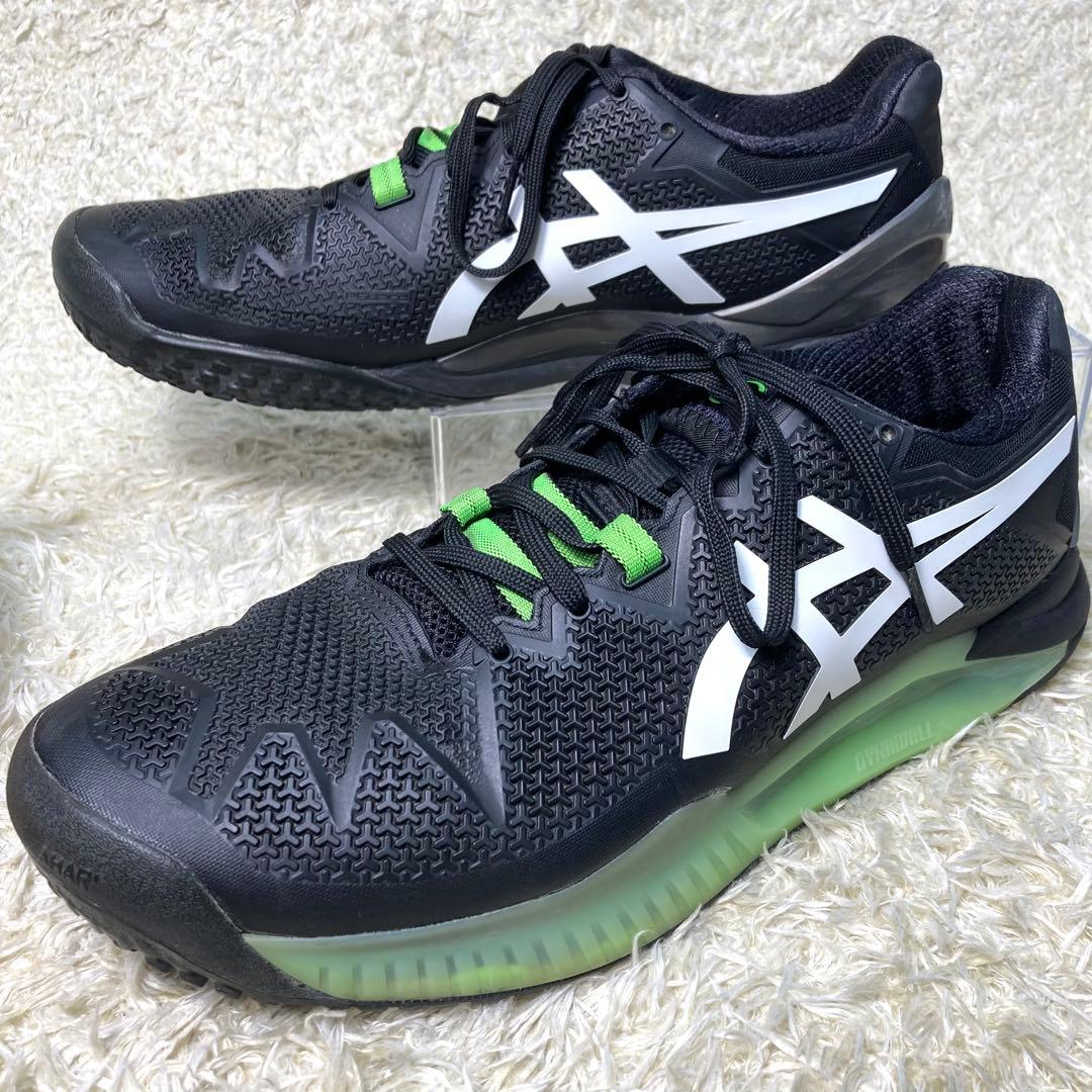 『美品』アシックス ゲルレゾリューション 8 OC テニスシューズ　ブラック