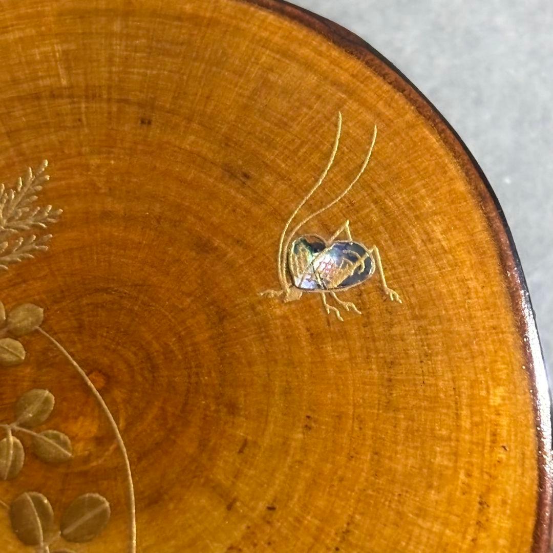 泰園　萩に虫　香合　共箱