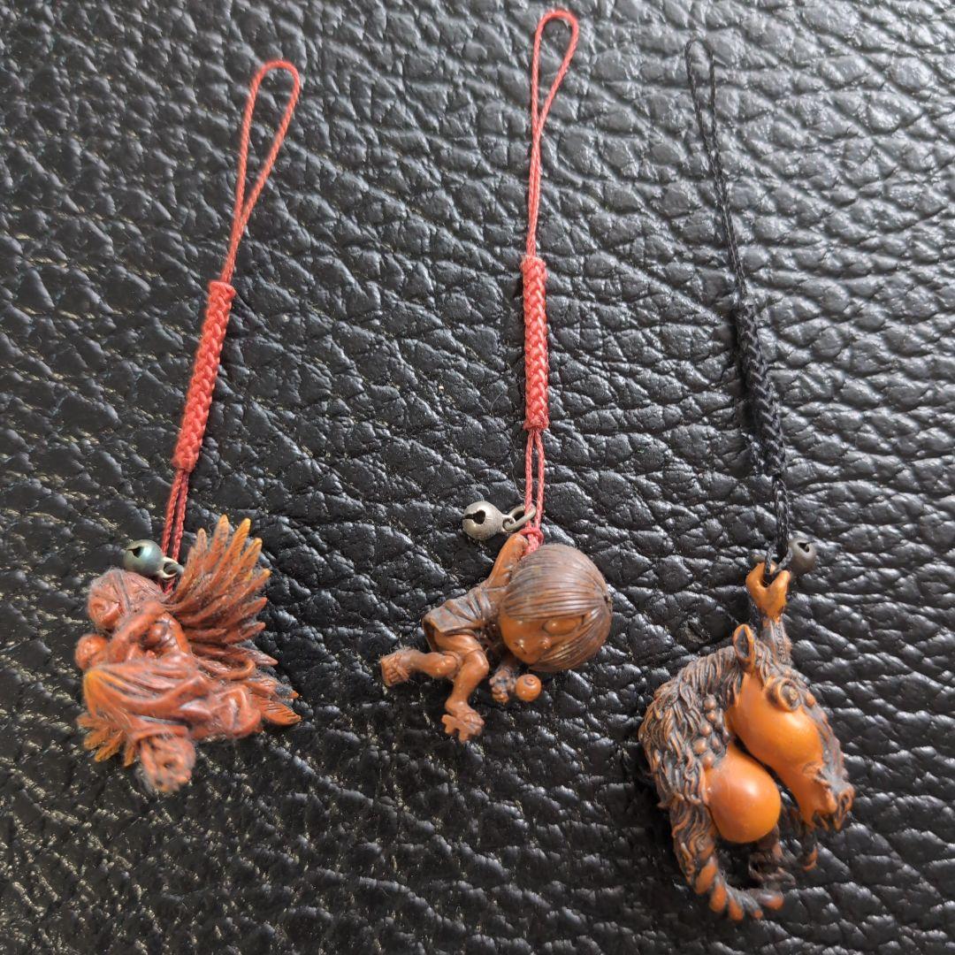 鬼太郎木製彫刻キーホルダー3点セット