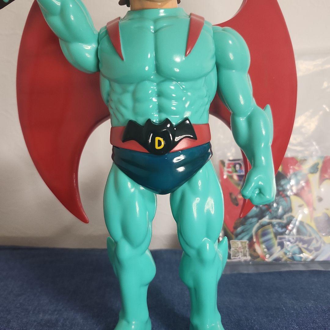 墓場の画廊　デビルマン　マスク　面取れ　ソフビ　グリーン　一部塗装剥がれ