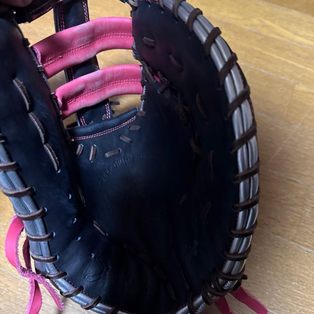 久保田スラッガーSlugger 軟式野球グローブ 黒/ピンク　ファーストミット