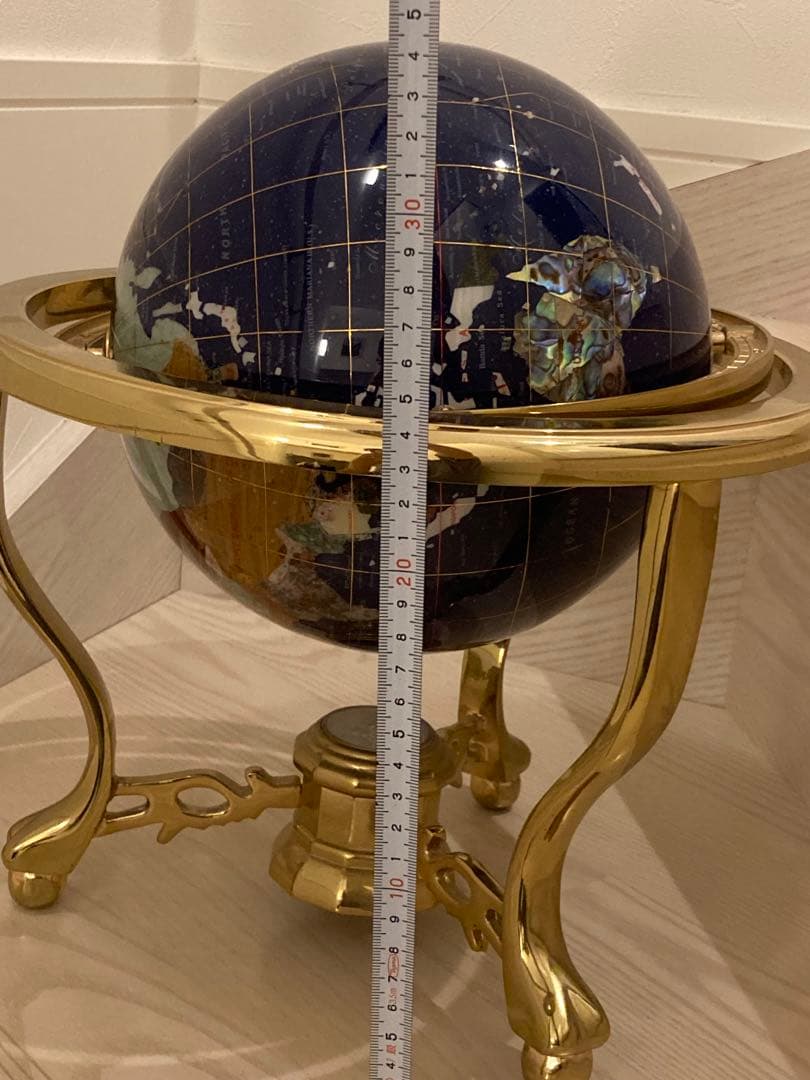 地球儀　方位磁石付き　天然石　インテリア