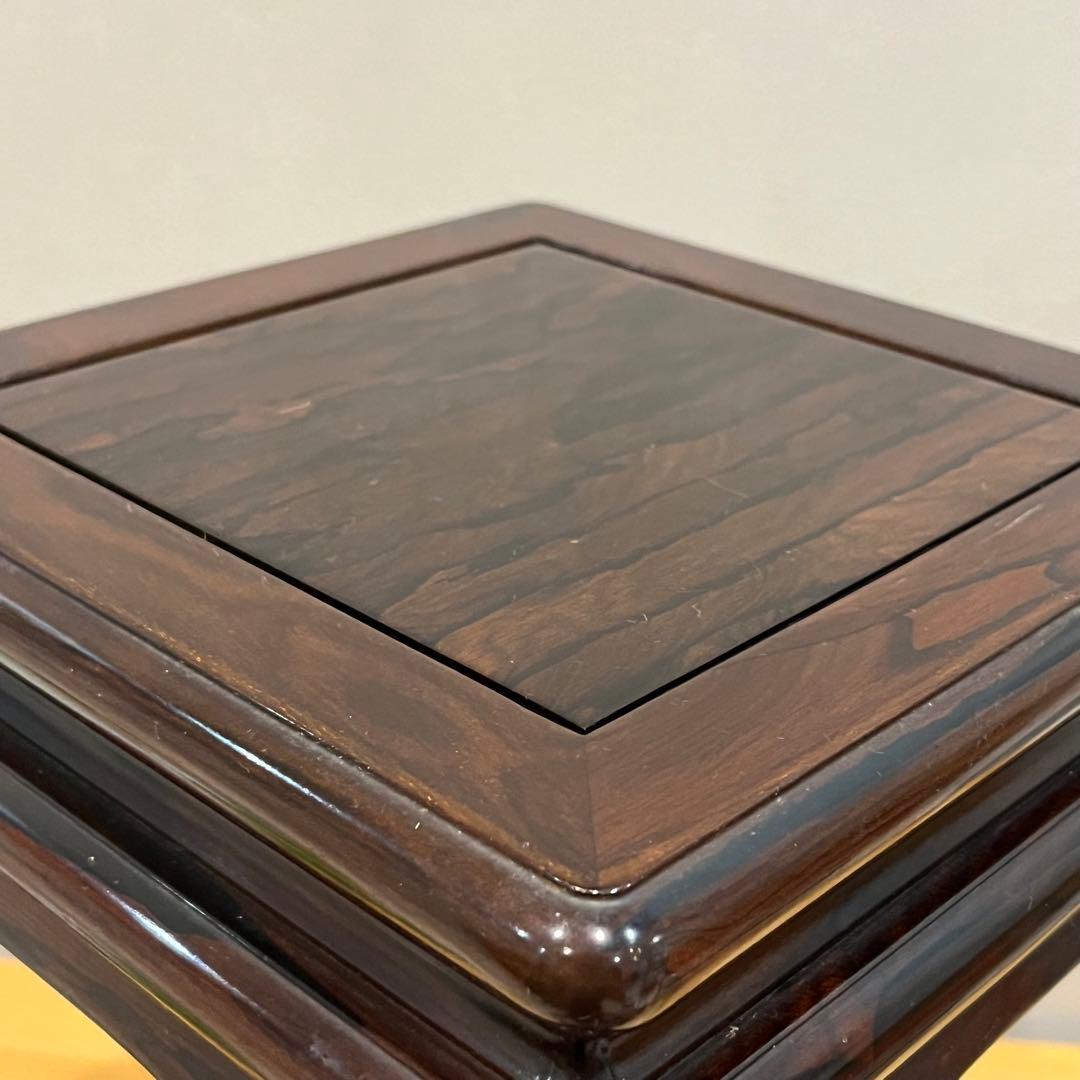 唐木花台　中卓　鉄刀木？黒檀？紫檀？約27x27x37cm 天然　タガヤ　無垢