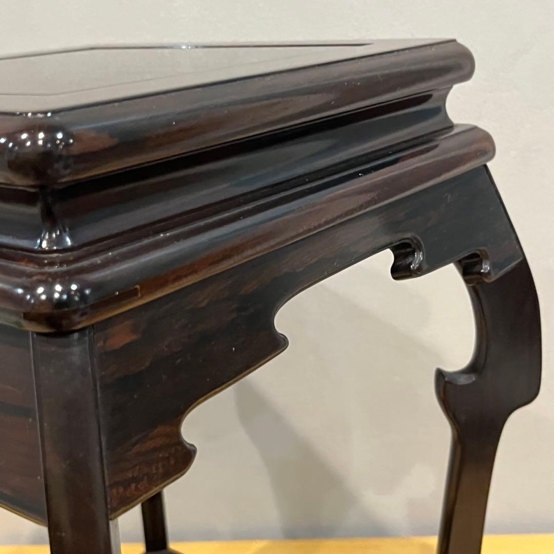 唐木花台　中卓　鉄刀木？黒檀？紫檀？約27x27x37cm 天然　タガヤ　無垢