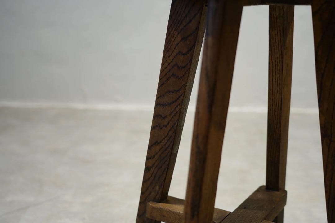 楢材　昭和初期　丸スツール　古木　椅子　レトロ