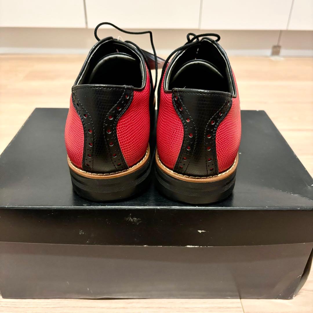 新品未使用 COBACK コバック ゴルフ スパイク 靴 シューズ 本革 赤 黒