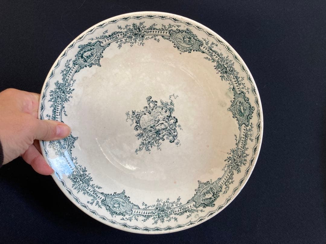 フランスアンティーク クレイユモントロー WATTEAU コンポティエ