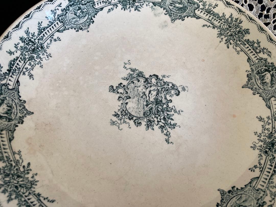 フランスアンティーク クレイユモントロー WATTEAU コンポティエ