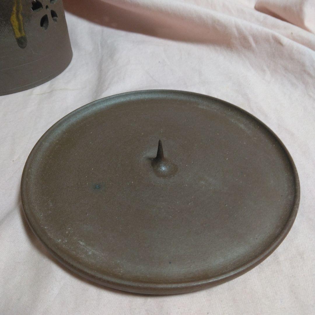 備前焼　作家物　桜の灯り