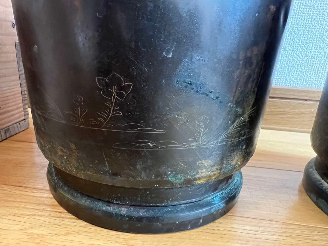 真鍮　火鉢　アンティーク雑貨　古道具　大正昭和レトロ　箱あり　4個セット