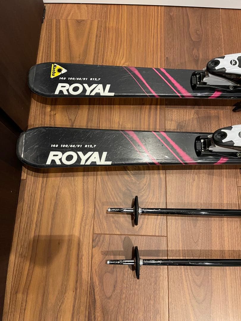 NISHIZAWA 子供用スキー板140㎝　ビンディング　ストック　ロシニョール