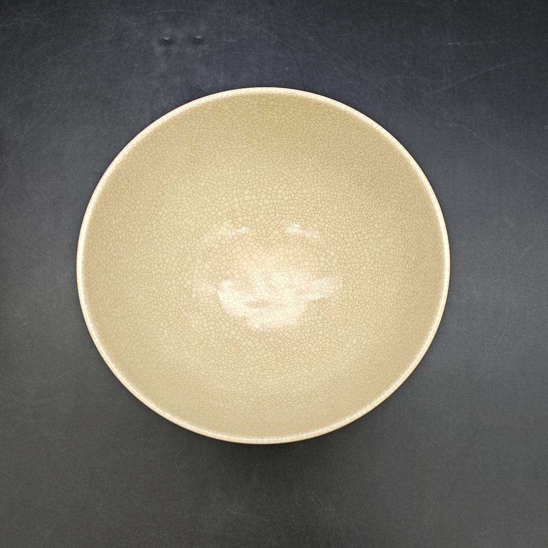 珉平焼　抹茶碗　銀杏文様　賀集三平　茶道具　共箱付き