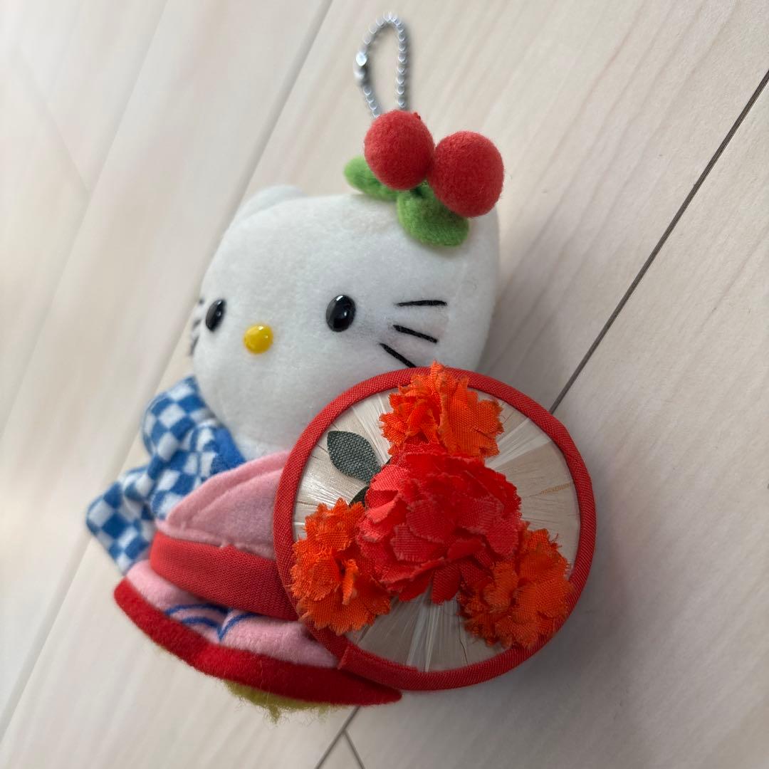 ご当地キティ 山形限定 花笠 さくらんぼ ぬいぐるみ マスコット キーホルダー