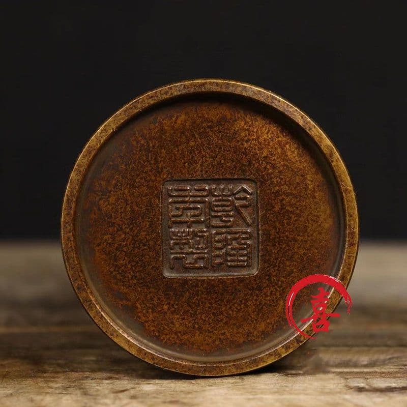 銅 細工 レリーフ百福筆筒 収納箱書道具 文房具 装飾品 工芸品 置物