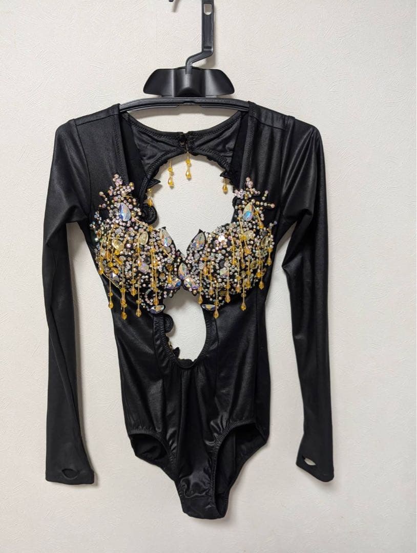 ラテンドレス　社交ダンス　フリンジ　ブラック