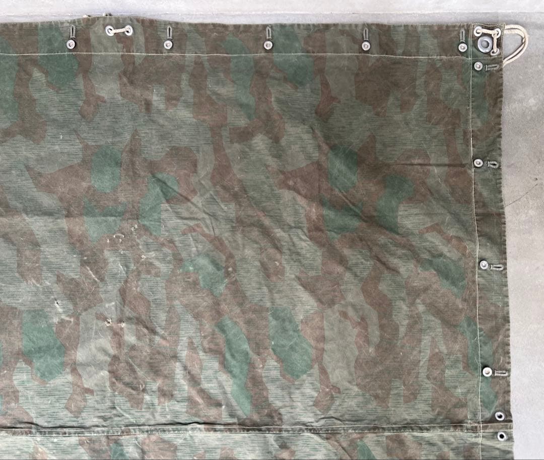 ①スイス軍幕×1 スプリンターカモ ツェルトバーン ミリタリー テント 実物