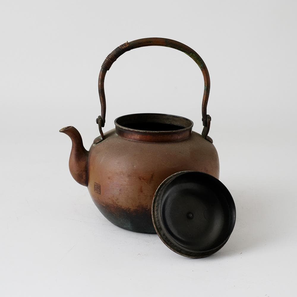 時代 在銘 斑紫銅製 銅瓶 水注 銅瓶 鉄瓶 湯沸