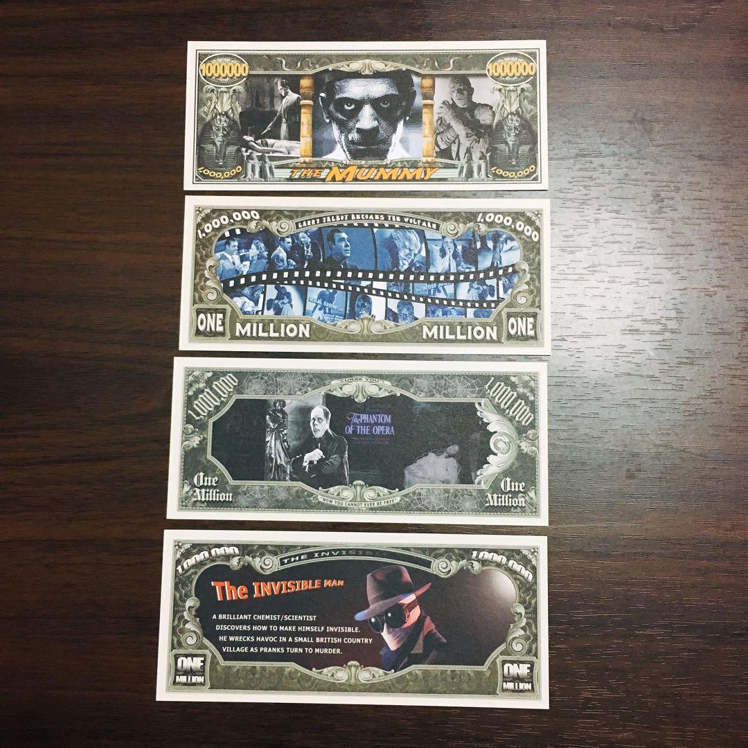 アメリカ ホラー映画 100万ドル紙幣 紙モノ男の隠れ家趣味の部屋インテリア