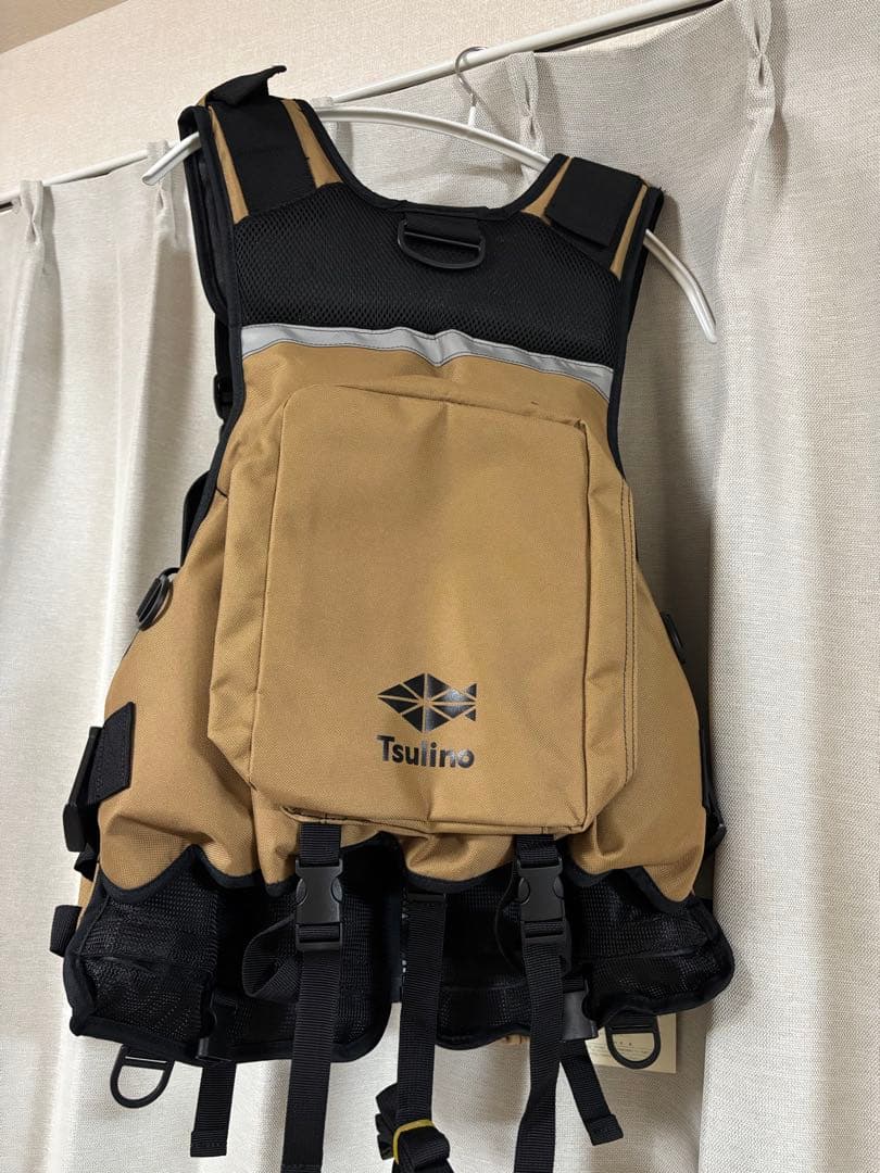Tsulino ゲームベスト　キャメル フィッシングベスト