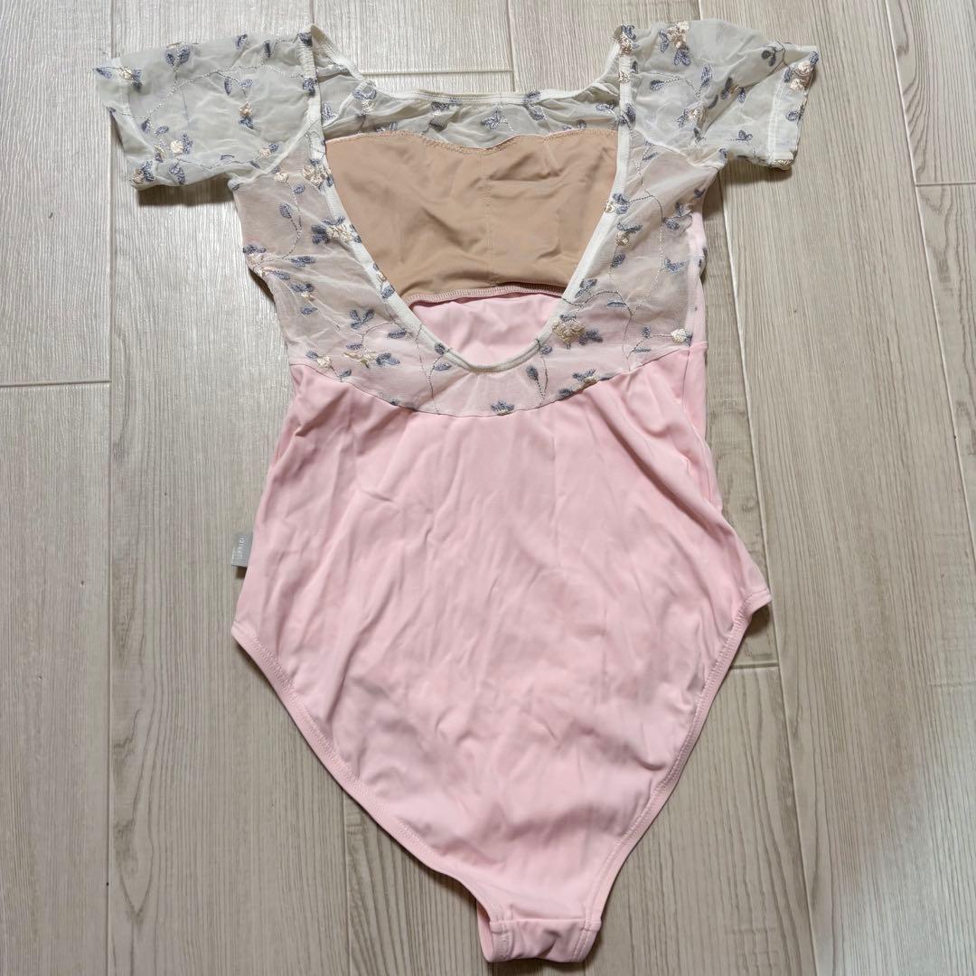 eflora 新品　バレエ　レオタード イーフローラ　ピンク　刺繍　花柄　M