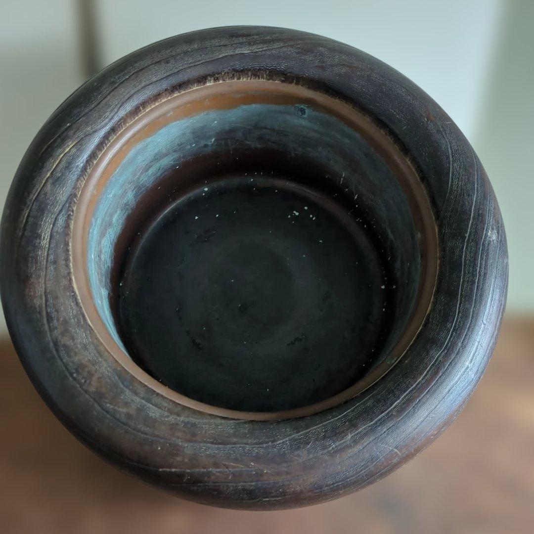 骨董　火鉢　蒔絵　螺鈿　大振り　内側銅器　花入　鉢カバー