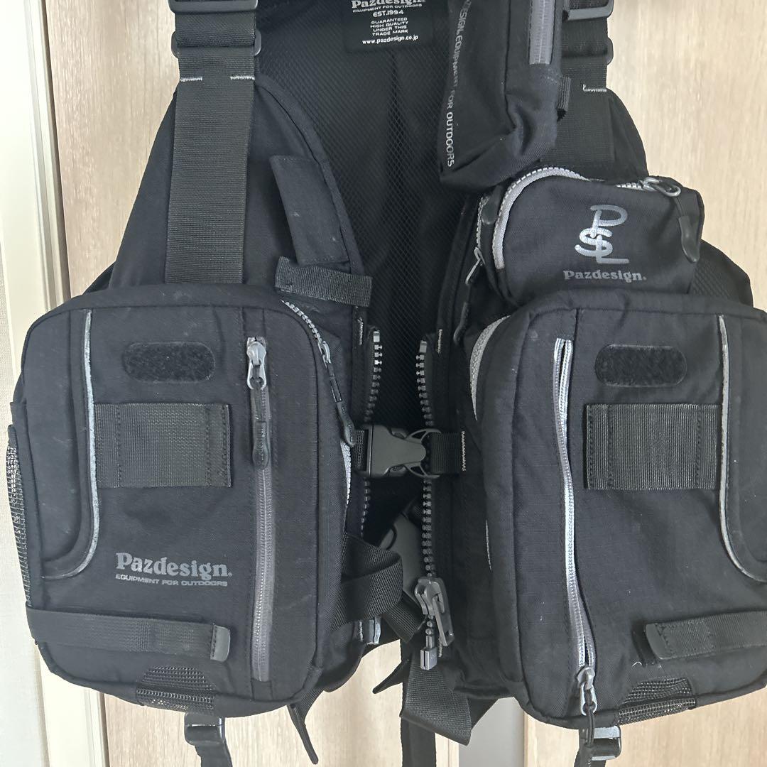 パズデザイン ライフジャケット ゲームベスト ブラック