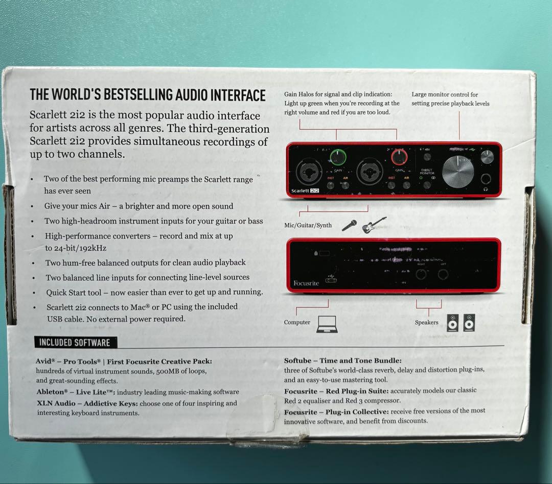 Focusrite Scarlett 2i2 USBオーディオインターフェイス