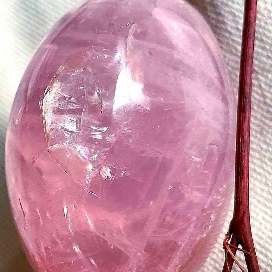 Q-1 【高品質】虹入りローズクォーツ ピンク　165g