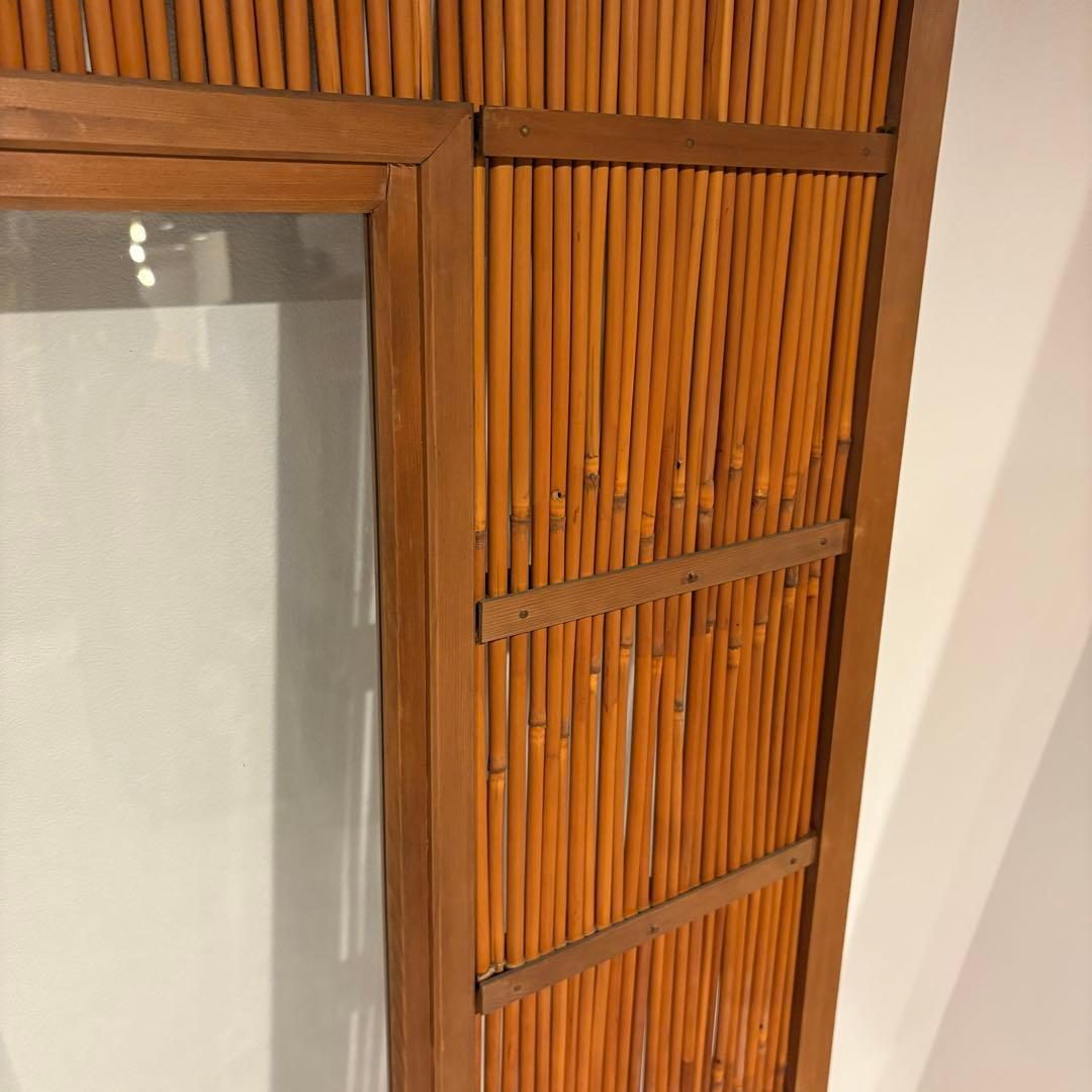 古い建具 ガラス戸 1枚 簾戸 すど 葦戸よしど 夏障子 御簾戸 2/4