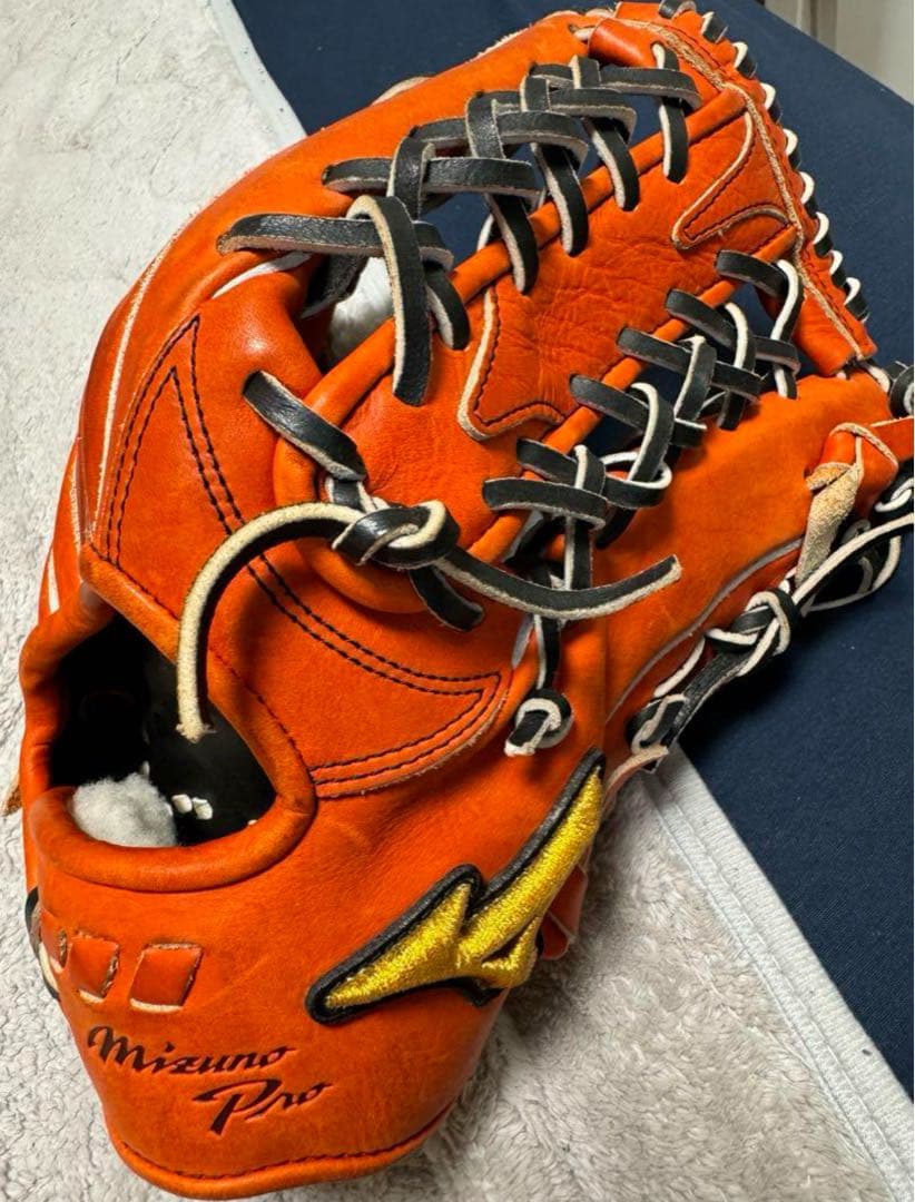 最終値下げ　Mizuno Pro 外野手用軟式グローブ オレンジ