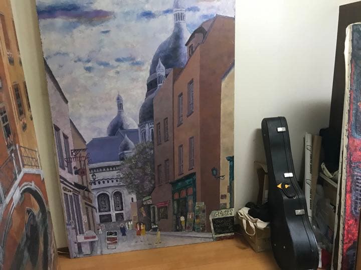 油彩　無名画家