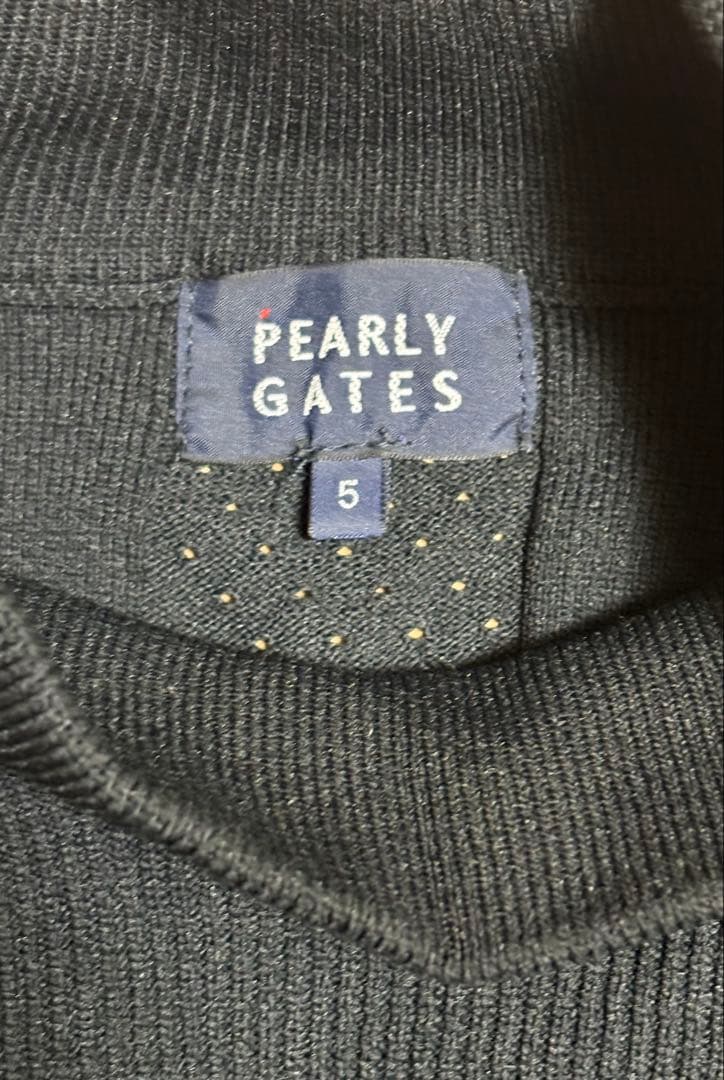 パーリーゲイツ サイズ5（Ｌサイズ） タートルネック ニット ブラック