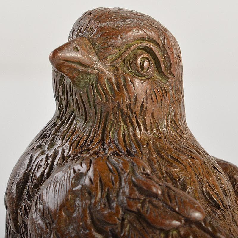 金工名品　古銅宣徳銅　鳥　紙鎮　置物　在銘　C　R6874E