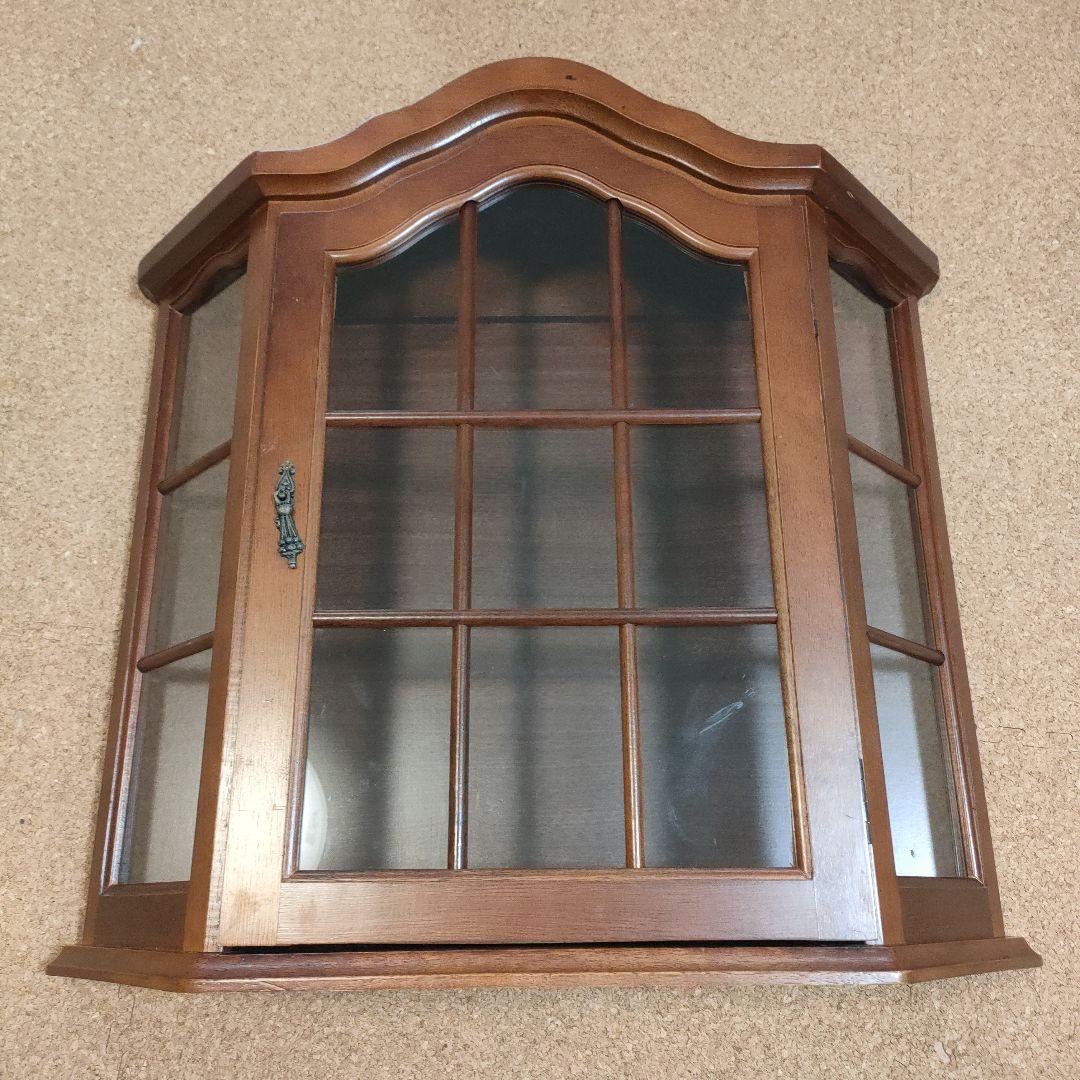 【直接お渡し可】木製 キャビネット アンティーク 飾り棚 壁掛け