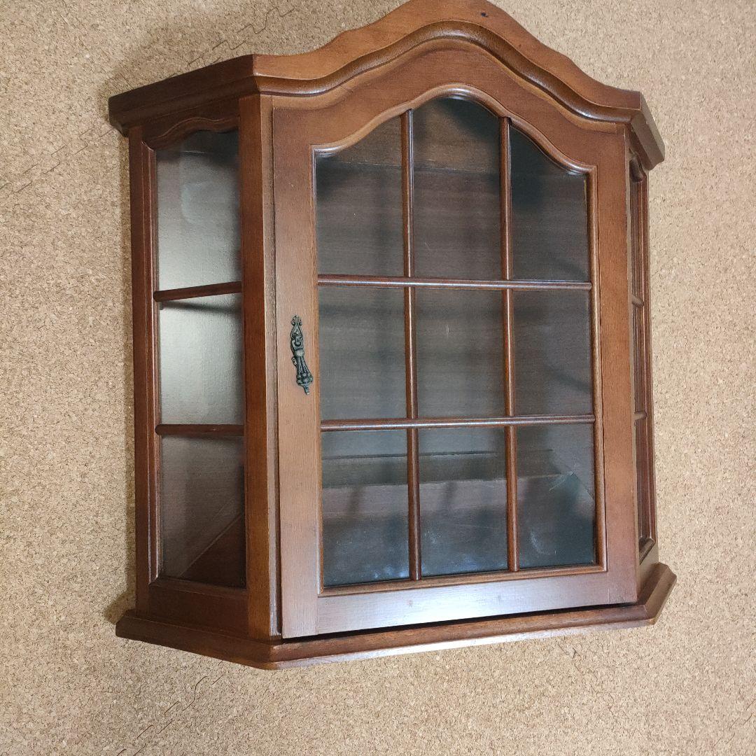 【直接お渡し可】木製 キャビネット アンティーク 飾り棚 壁掛け