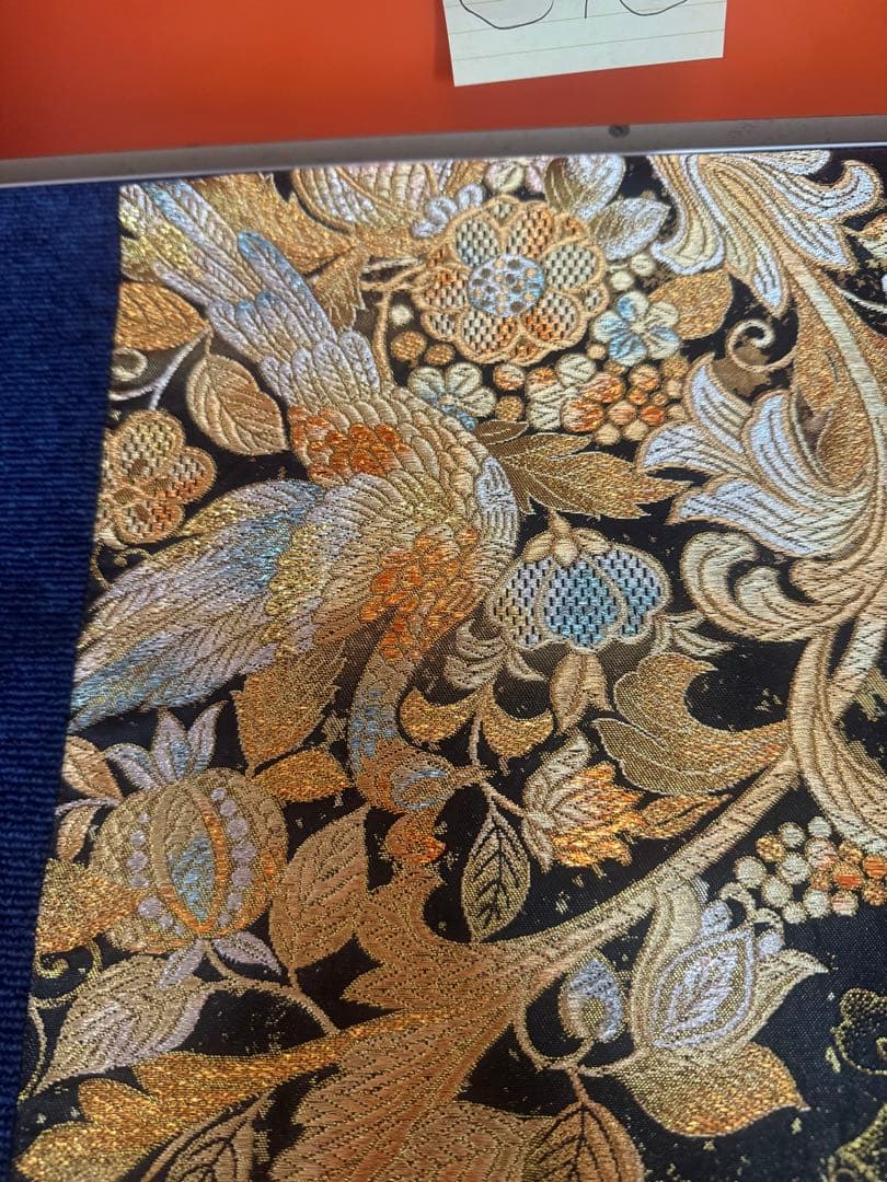 2697袋帯 古代彫金紋 西陣織 金糸　高級上質上品　約440cm 未使用