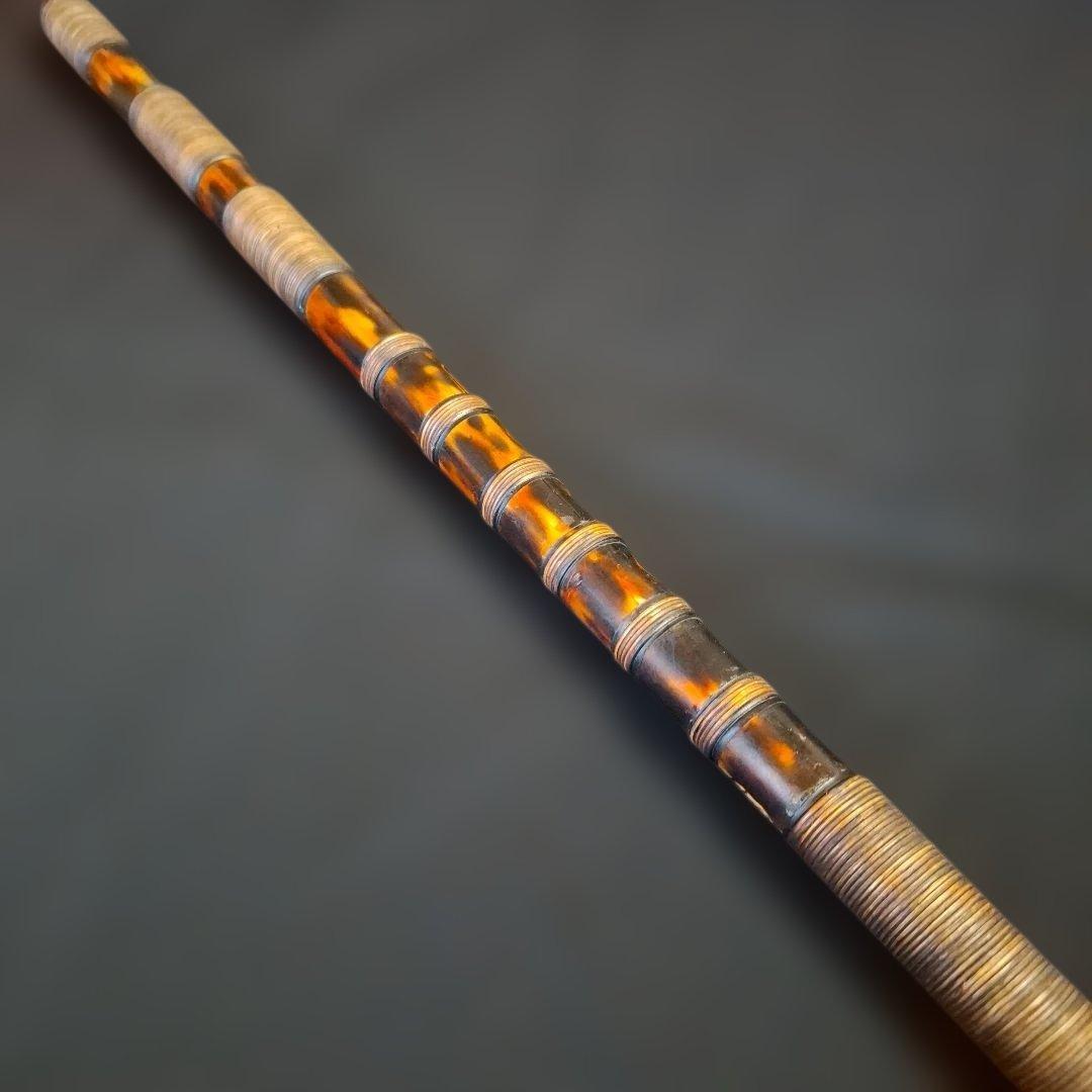 篠笛　古典調　7穴　4本調子　超鐵仕様　藤総巻き　燻風仕上げ