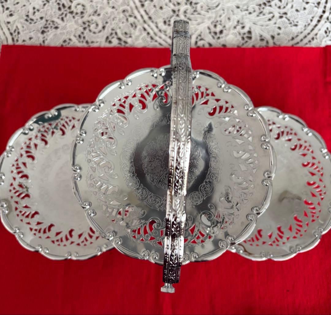 イギリス ケーキスタンド バタフライ型 アンティーク