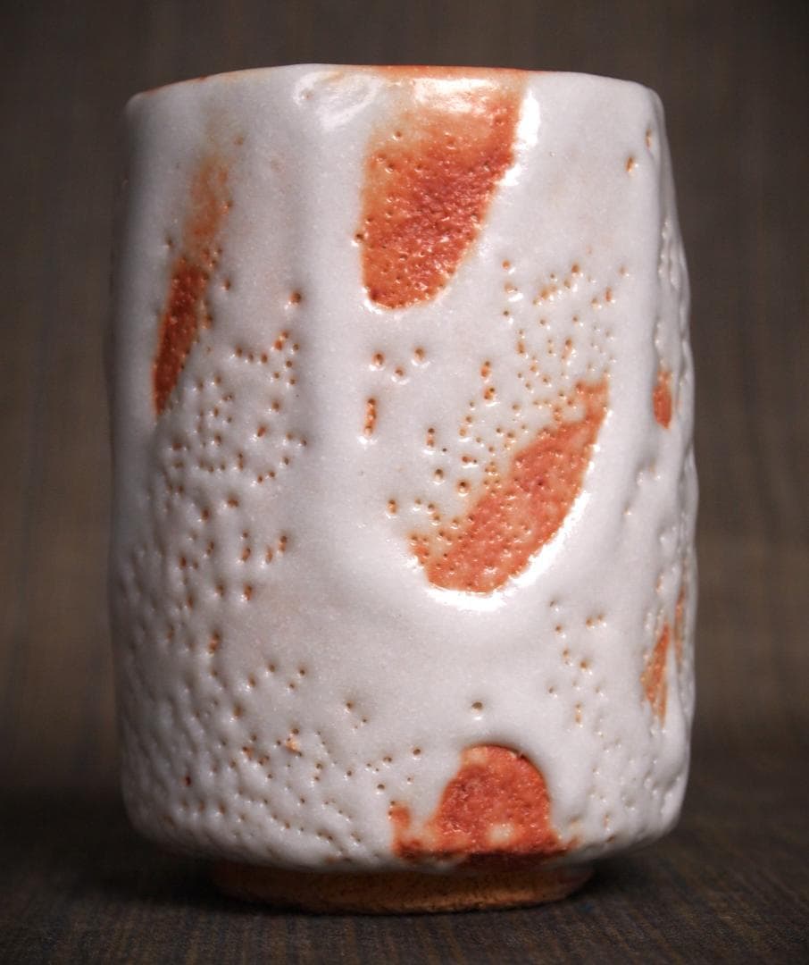 未使用★小林武春★志野湯のみ★共箱・栞