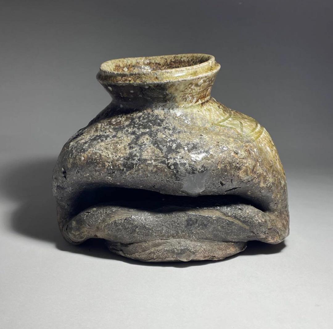 古信楽檜垣文壺 室町時代 花生け 一輪挿し