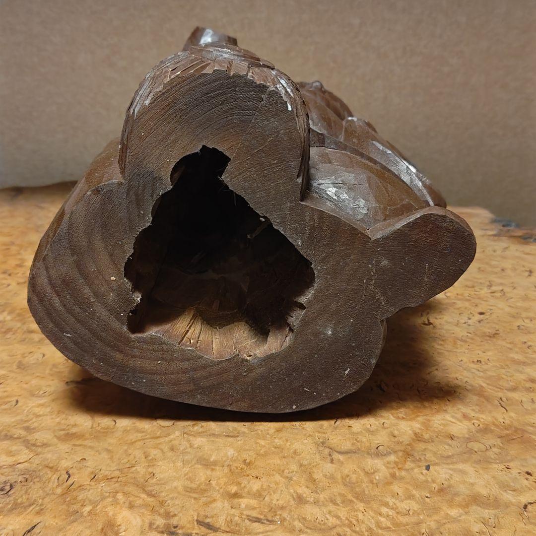 希少時代木彫　クスノキ一刀彫大黒天像36cm 香木骨董縁起飾品美術品骨董品茶道具