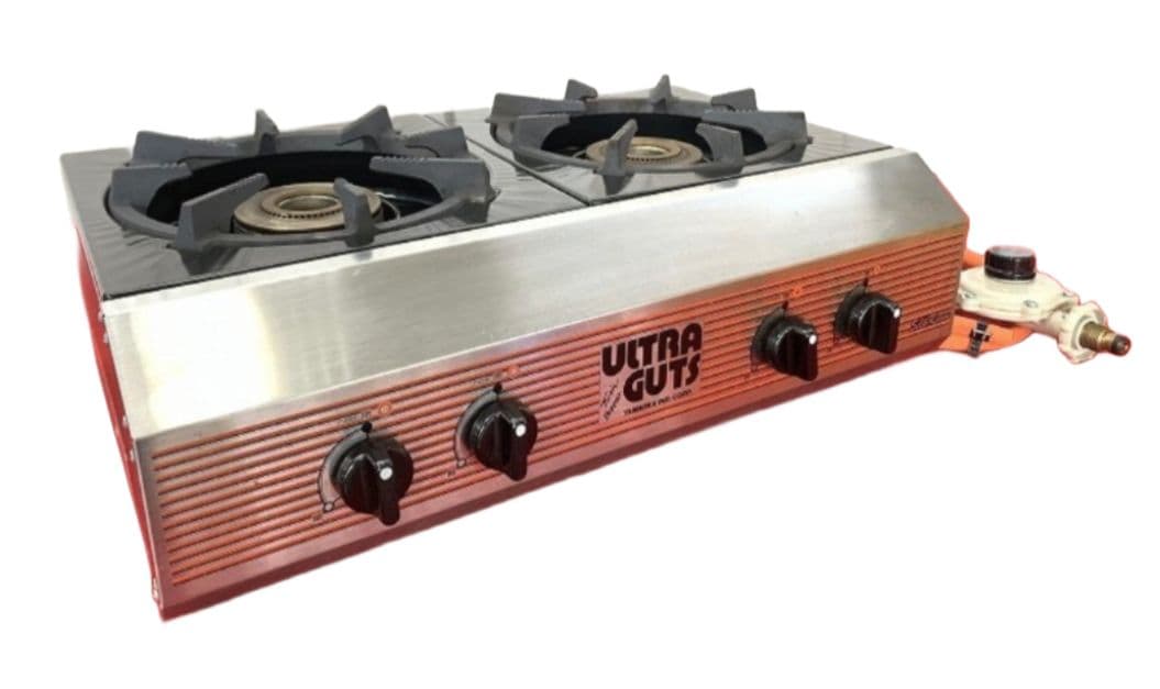 美品 山岡金属 ウルトラガッツ 2口ガステーブルコンロ LPガス 付属付き