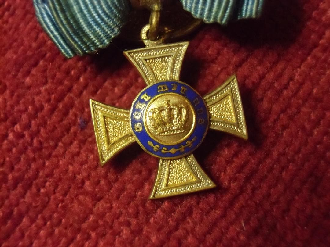 Ｗ帝政ドイツ軍/プロイセン王国＊ミニチュア襟用＊１８６９王冠勲章４等（実物）