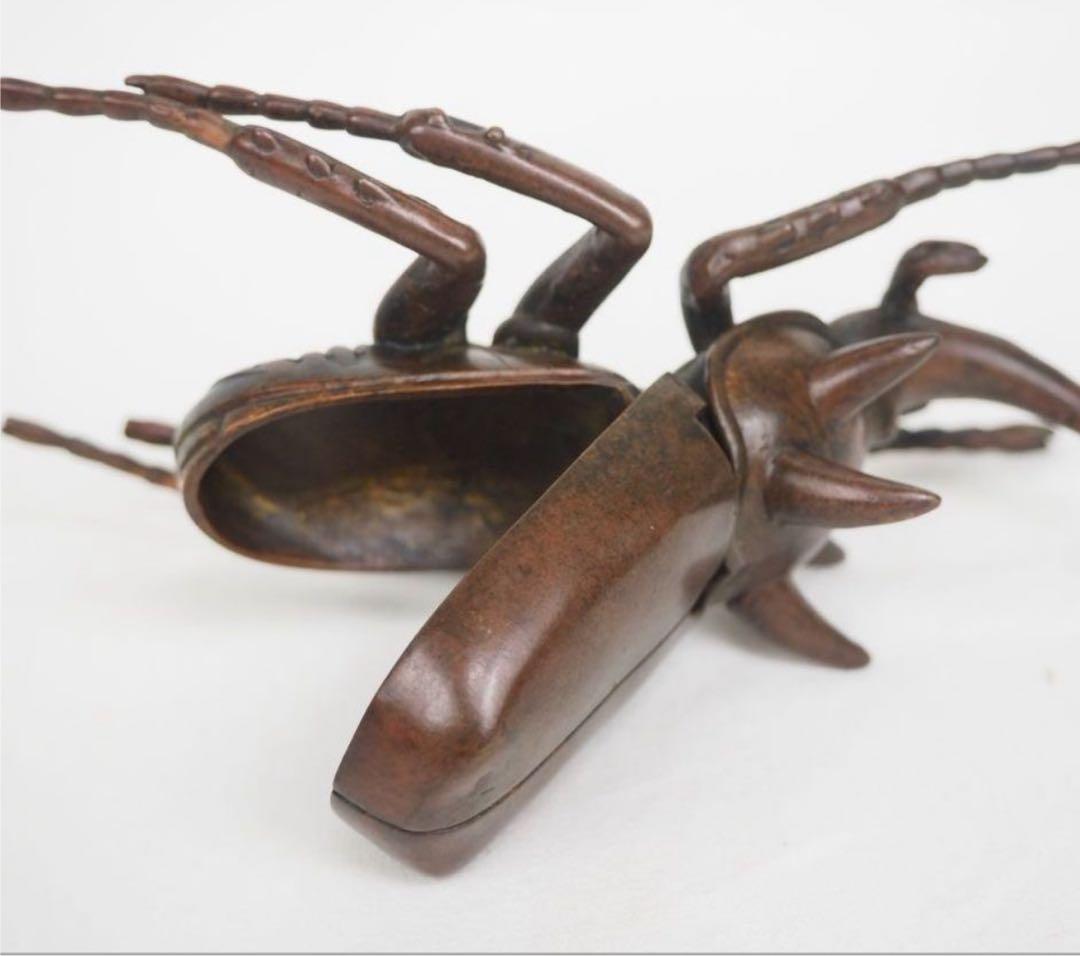 送料無料　リアルな銅製カブトムシ　10.5ｃｍ　置物