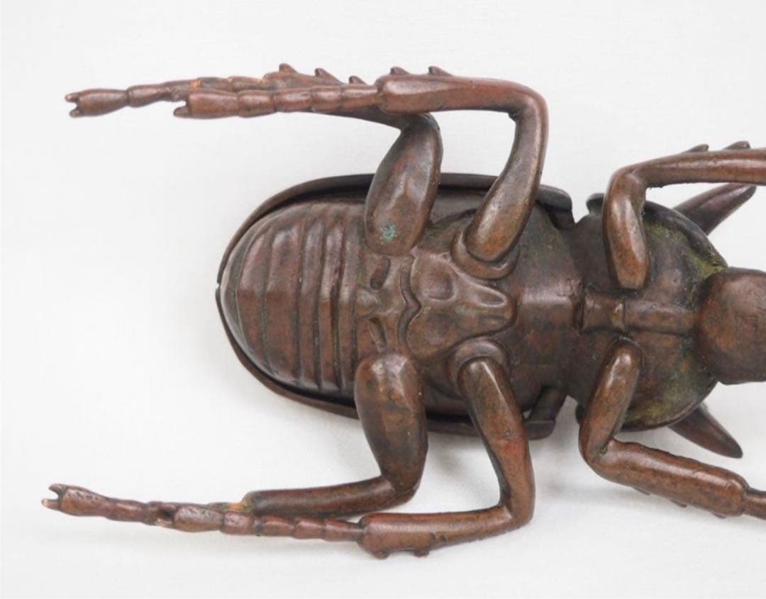 送料無料　リアルな銅製カブトムシ　10.5ｃｍ　置物