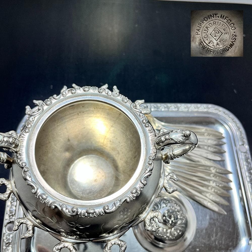 【Pairpoint】 スプーンホルダー【シルバープレート】薔薇のスプーン