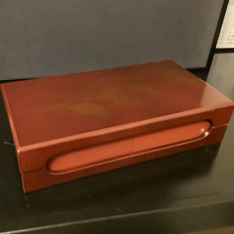 新品　象彦漆器 四方盆　菓子器 四角形 濃い赤色　箱付き